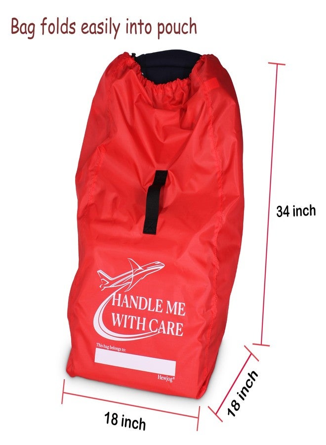 Hewjog Car Seat Travel Bag for Airplane, Carseat Cover for Air Travel for Infant Carriers Booster Convertible, Red - Image 3