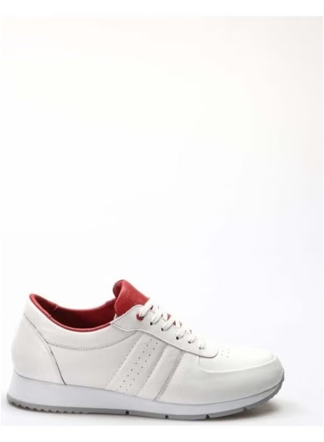 Fast Step Men's Genuine Leather Sneakers Casual Comfortable Sports Walking Casual Lace-Up Shoes White 951ma555 - Image 1