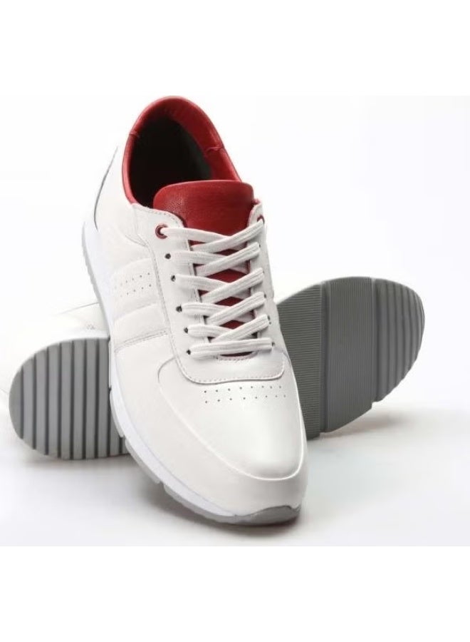 Fast Step Men's Genuine Leather Sneakers Casual Comfortable Sports Walking Casual Lace-Up Shoes White 951ma555 - Image 4