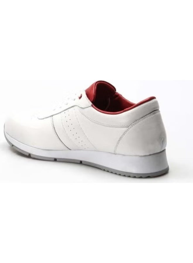 Fast Step Men's Genuine Leather Sneakers Casual Comfortable Sports Walking Casual Lace-Up Shoes White 951ma555 - Image 3