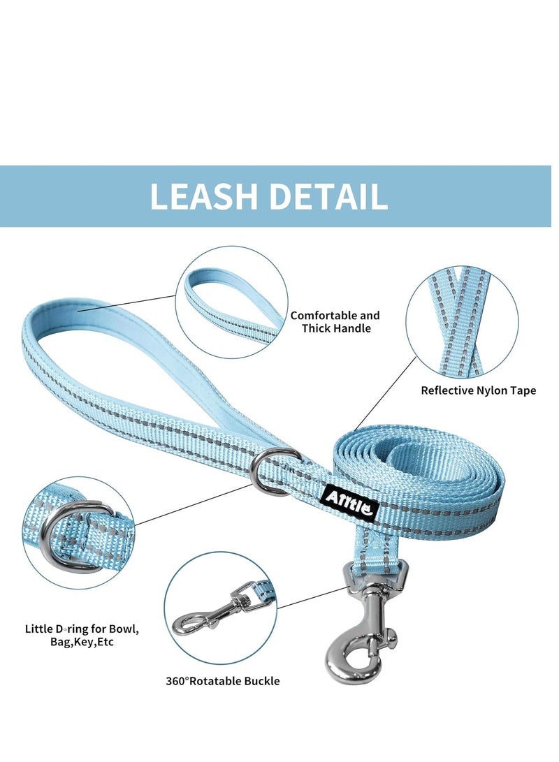 SYOSI No Pull Dog Harness and Leash Set Step in Adjustable Dog Harness with Padded Vest for All Weather Dog Leash with Soft Padded Handle  Easy to Put on Small and Medium Dogs Blue S - Image 4