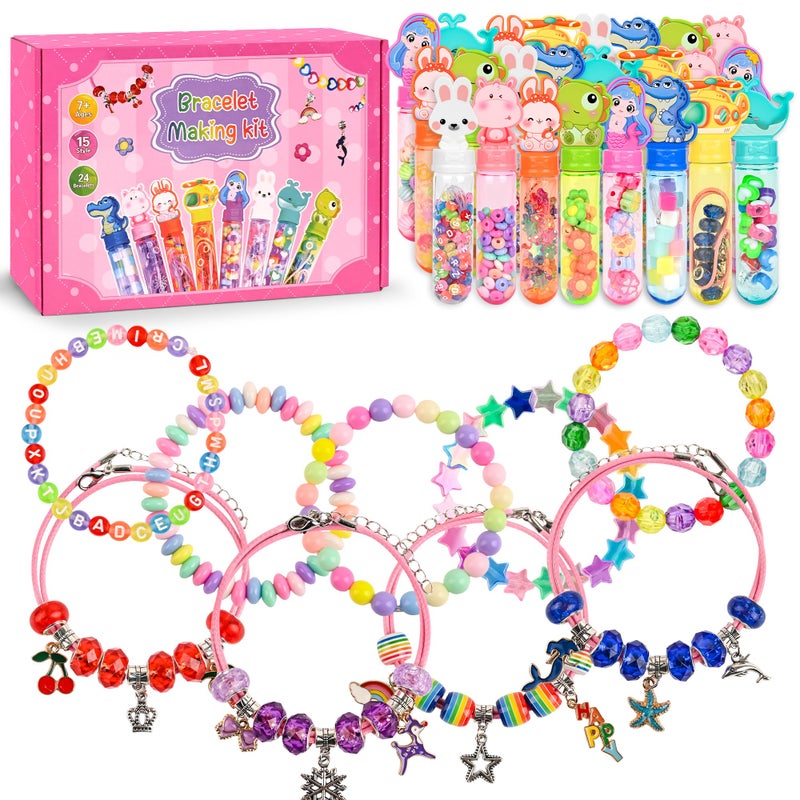 Ulema 24 Pack Return Gifts Charm Bracelet Jewelry Making Kit Birthday Valentine's Day Gifts for Friends - Image 1