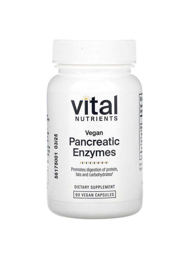 Vital Nutrients Vegan Pancreatic Enzymes, 90 Vegan Capsules