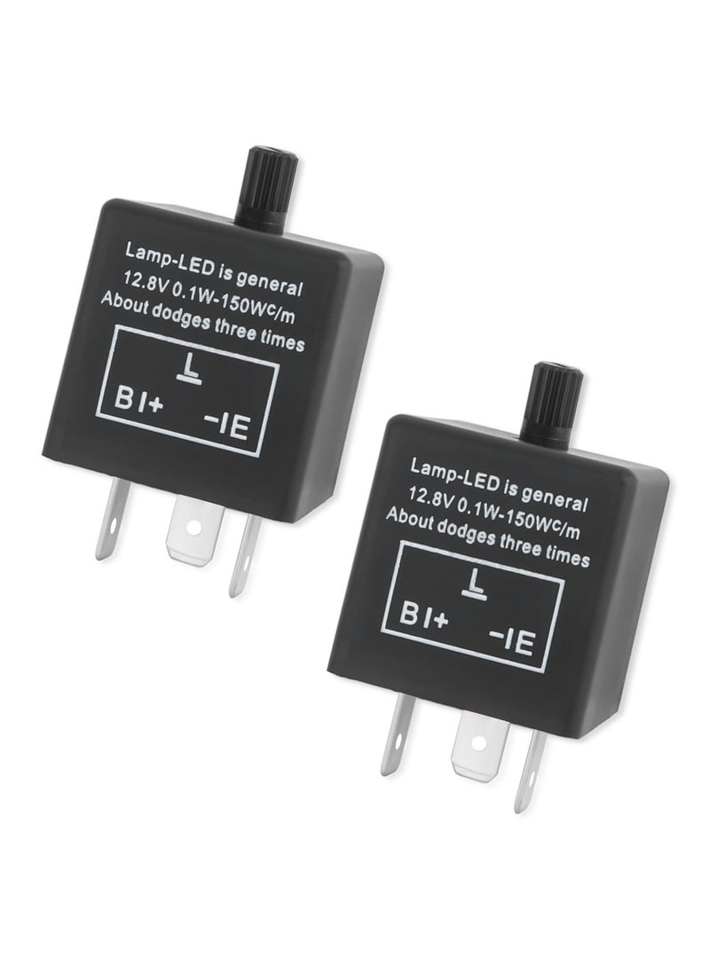 SYOSI - Flasher Relay, CF-13 LED, 3-Pin Adjustable LED Blinker Relay Car Accessories, Universal 12V Flasher Relay for LED Turn Signal Light, Fixing Hyper Blink Flash, Fits Car SUV Motorcycle (2PCS） - Image 1