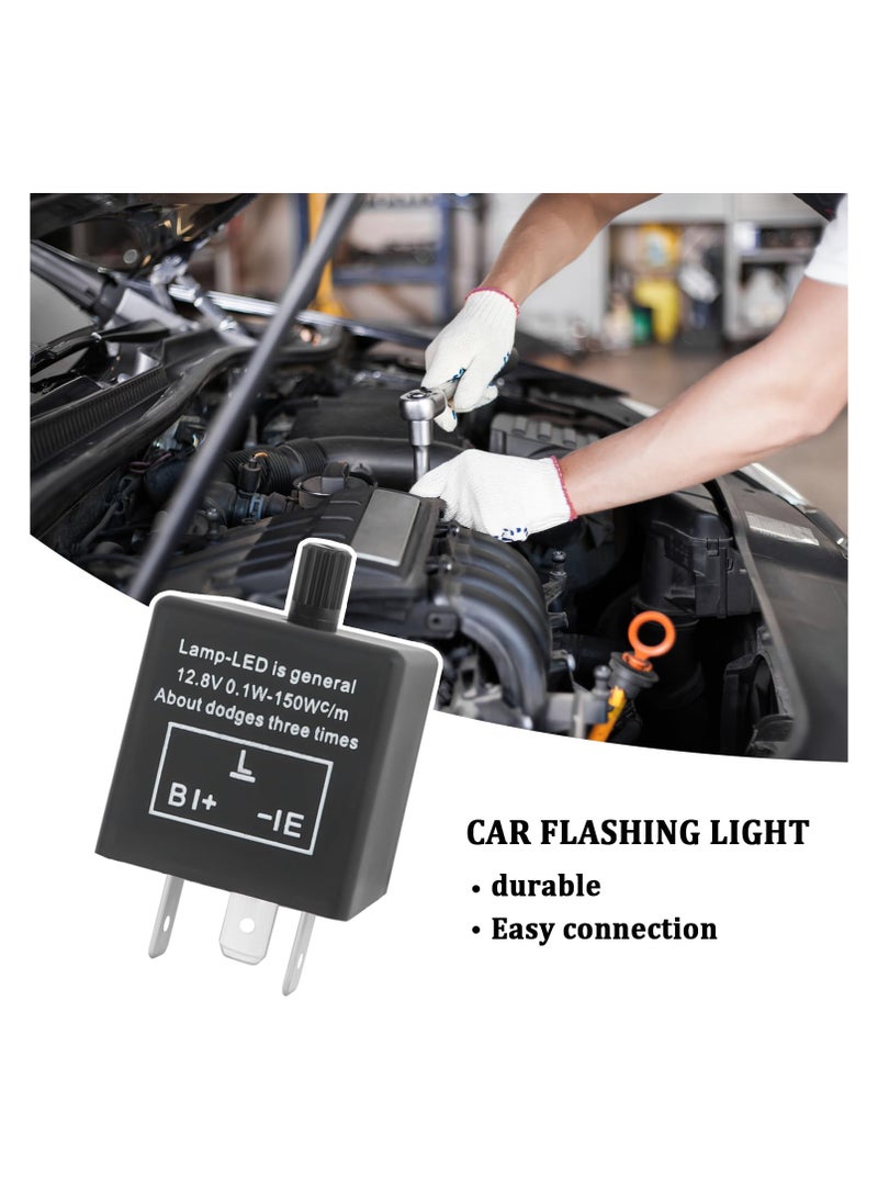 SYOSI - Flasher Relay, CF-13 LED, 3-Pin Adjustable LED Blinker Relay Car Accessories, Universal 12V Flasher Relay for LED Turn Signal Light, Fixing Hyper Blink Flash, Fits Car SUV Motorcycle (2PCS） - Image 1