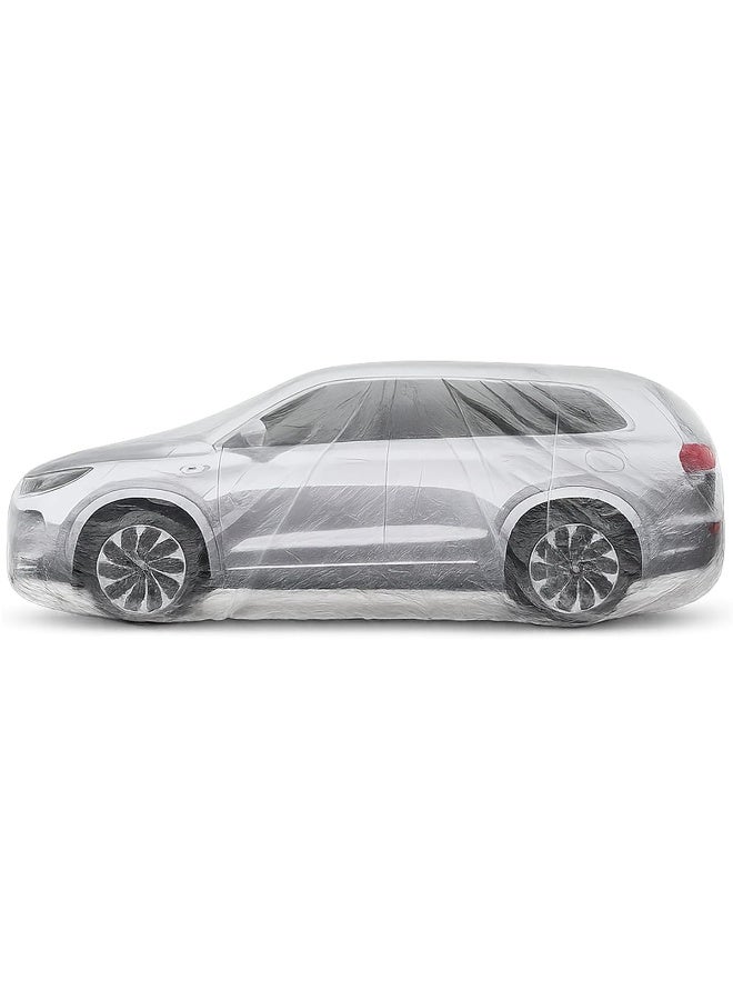 Car Cover Clear Plastic Car Cover, Waterproof Universal Rain Dust Garage Covers with Elastic Band, Cars Covers for Outdoor Snow/Rain Weather Protection (4.8m x 7.5m) - Image 1