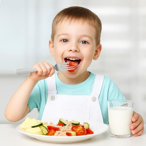 LOCONHA Stainless Steel Toddler Utensils Set - 14 Pcs Kids Silverware, Safe Food Grade, Mirror Polished, Dishwasher Safe, Perfect for Little Hands, Trendy & Durable. ﻿ - Image 3