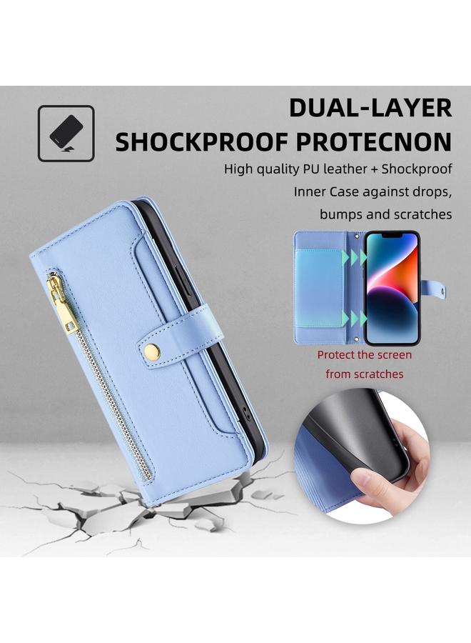 S-TOP Case For Realme C15 Sheep Texture Cross-body Zipper Wallet Leather Phone Case - Image 4