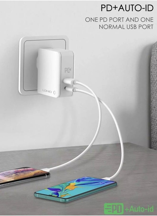 LDNIO 32W High Power USB Type C PD 3.0 Power Adapter Wall Charge and Lead Charging with Phone Fast Charger USB C Plug and Cable 1M for iPhone 12/12 Pro/12 mini/12 Pro Max/11 Pro Max SE 2020 X XR XS 8  - Image 3