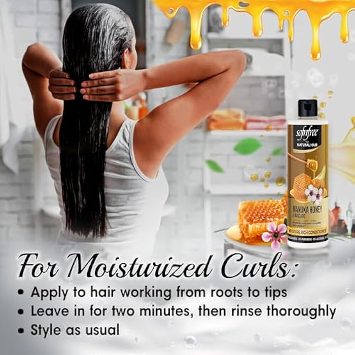 SOFNFREE SOF N' FREE Moisture Rich Conditioner with Manuka Honey & Avocado Natural Hair Butter and Hair Moisturizer for Coily & Curly Hair - 11.83 Fl Oz (Pack of 1) - Image 4