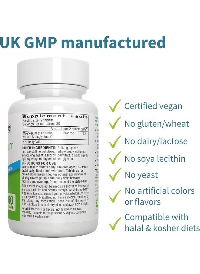 Igennus Healthcare Nutrition Triple Magnesium Complex, High Absorption Chelated Glycinate, Taurate & Citrate, 60 Tablets, For Sleep, Stress, Migraine, Vegan, Non-Buffered, Pure & Oxide-Free, By  - Image 3