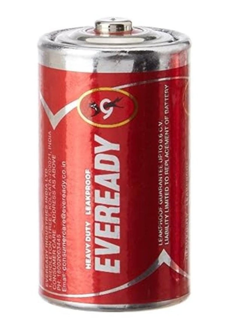 Eveready - 2 Eveready red torch batteries, 1.5 volt, size D - Image 1