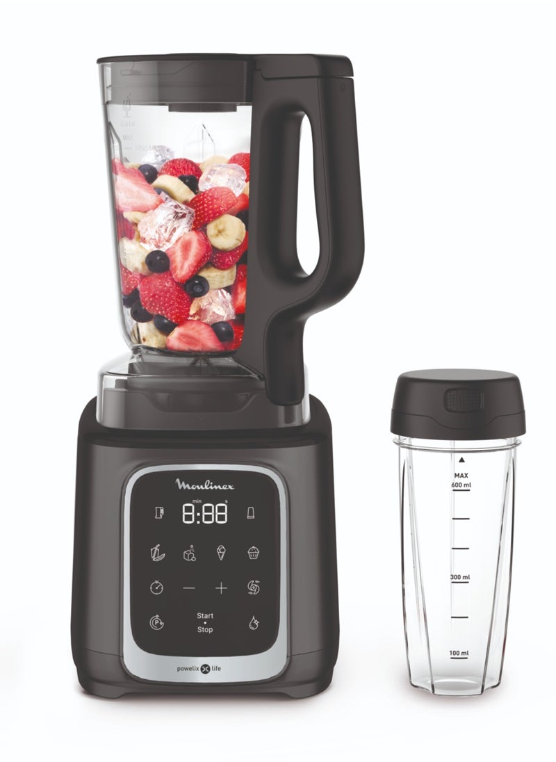 Moulinex Moulinex Blender | InfinyMix+  High-Speed Blender Smoothie Maker | Mixer |  tritan long lasting jar + 600 ml travel cup | 5 auto programs + manual control |  | 50-recipe cookbook | 2 Years Warranty  - Image 1