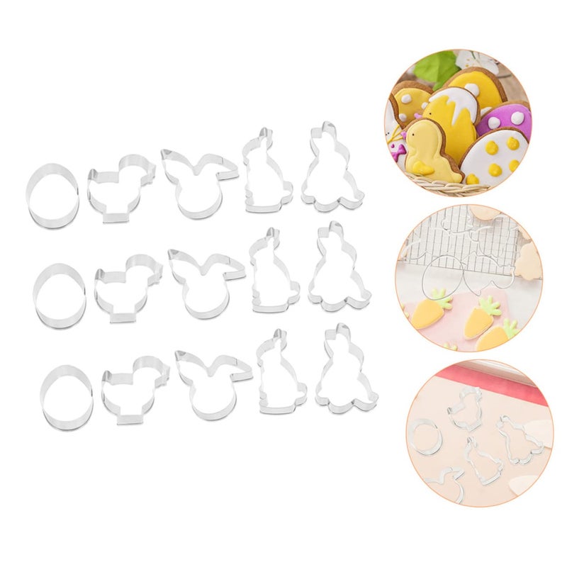 Stainless Steel Easter Cookie Stamps 15PCS Baking Molds For Cookies Fudge Crafts - Image 4