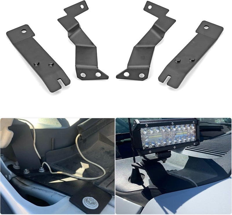 Wsays XJMOTO Upper Hood Hinge A-Pillar LED Pod Mount Bracket for 2011-2016 Ford F250 F350 Super Duty - Image 1