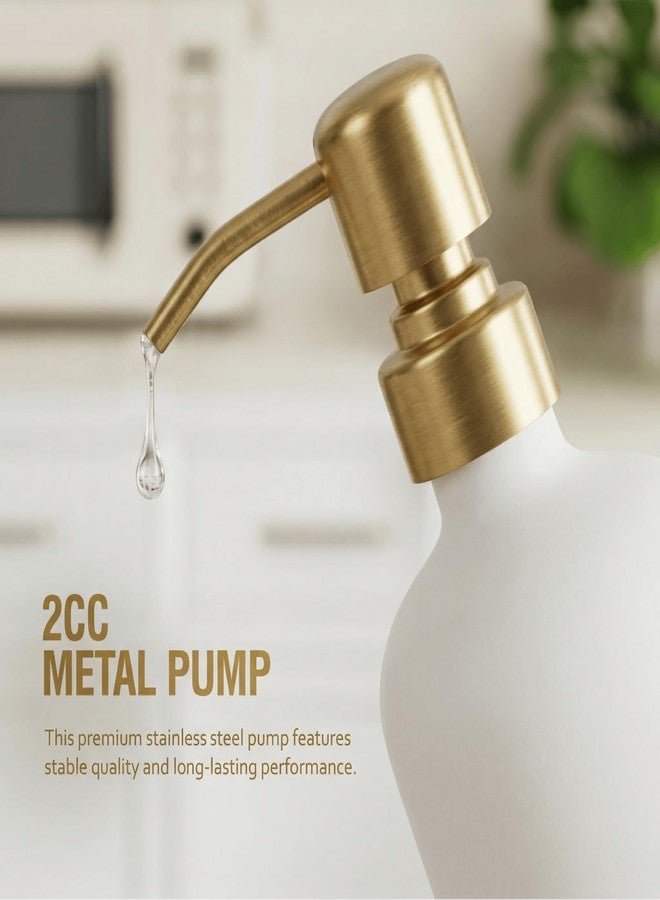 MOMEEMO Shampoo and Conditioner Dispenser Set with Tray, Refillable Shampoo Conditioner Body Wash Dispenser for Shower, Empty Shampoo Bottles with Pump, Bathroom Shower Soap Dispenser Set (Gold) - Image 4