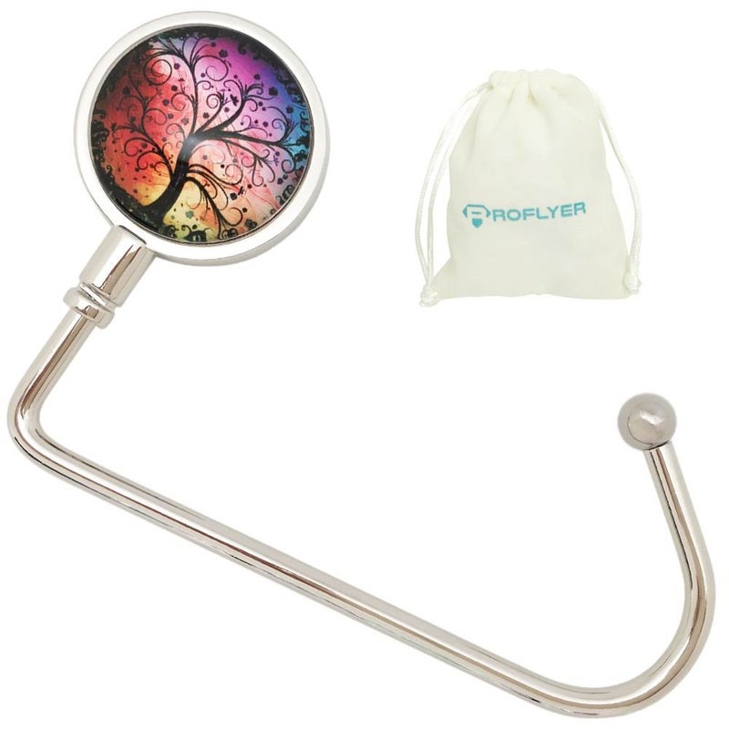 ROFLYER Purse Hook Hanger for Table Bar Handbag Hanger Safer Cleaner Bag Table Hanger with Velvet Pouch Wish Tree