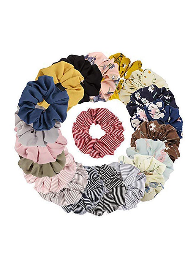 NIBEMINENT Pack Of 20 Chiffon Hair Scrunchies Multicolour 2.8X0.98X2.9inch