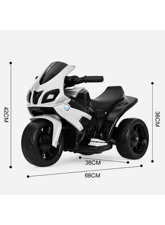 الحلم الأطفال الرياضة دراجة نارية 6V ركوب على دراجة نارية مع سباق اليد القدم الفرامل عجلة خفيفة الأطفال ركوب على لعب الأطفال دراجة كهربائية أبيض - Image 2