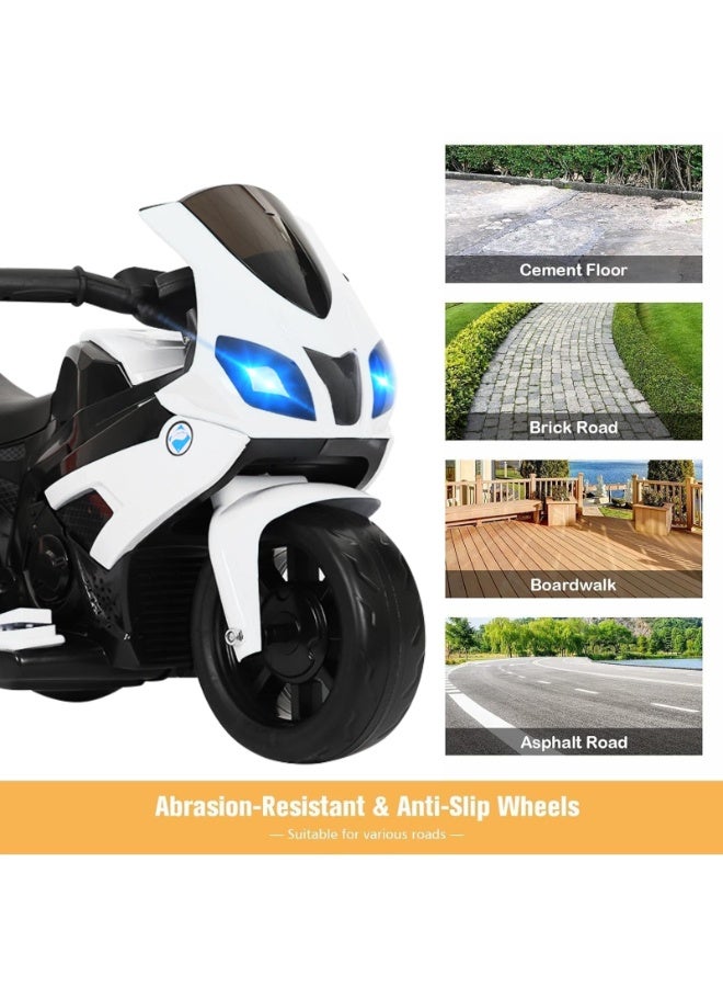 الحلم الأطفال الرياضة دراجة نارية 6V ركوب على دراجة نارية مع سباق اليد القدم الفرامل عجلة خفيفة الأطفال ركوب على لعب الأطفال دراجة كهربائية أبيض - Image 4