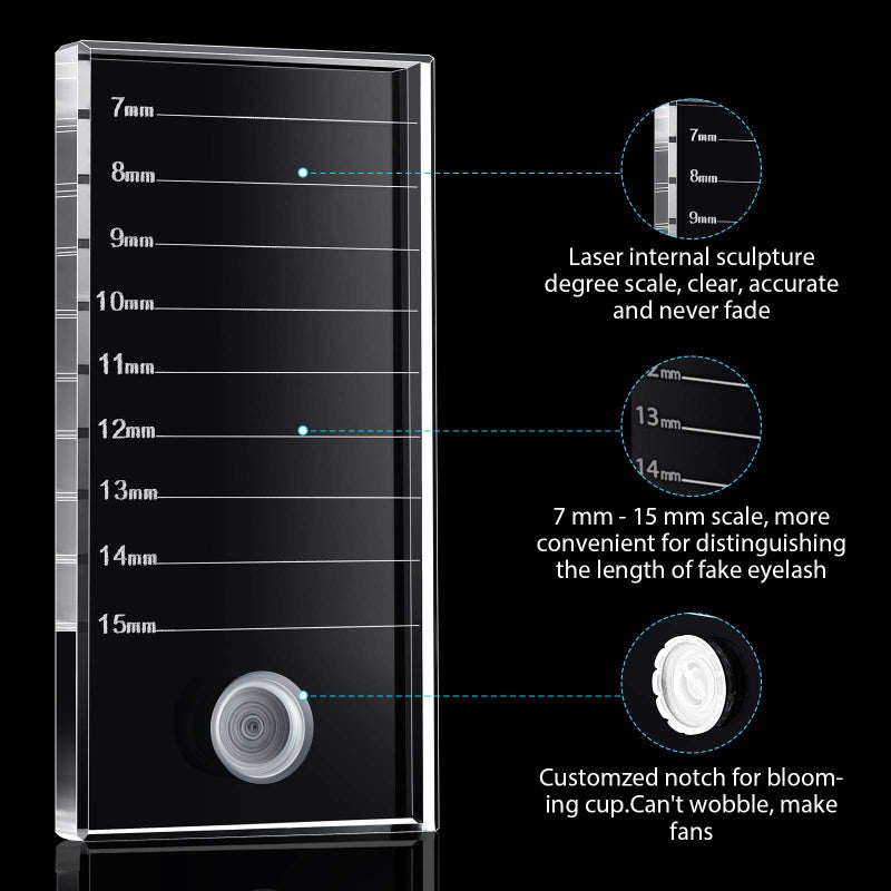 Maitys Eyelash Crystal Pallet Eyelash Extension Pallet Bigger Size Glass False Lash Tray Strip Adhesive Glue Holder (4 x 2 x 0.4 Inch,Clear) - Image 2