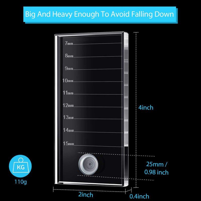 Maitys Eyelash Crystal Pallet Eyelash Extension Pallet Bigger Size Glass False Lash Tray Strip Adhesive Glue Holder (4 x 2 x 0.4 Inch,Clear) - Image 3