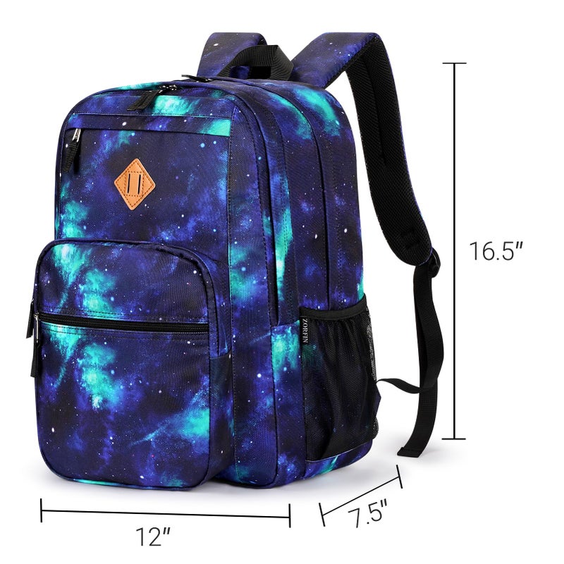 ZORFIN 26L Backpack for College, and Travel: Water Resistant Bookbag - Cyberspace Galaxy - Image 3