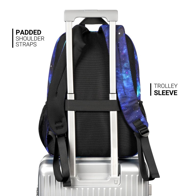 ZORFIN 26L Backpack for College, and Travel: Water Resistant Bookbag - Cyberspace Galaxy - Image 5