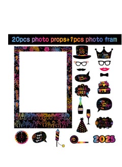Y&D 21 pcs Happy New Year  Hello 2025 Party  Party Photo Booth Props - Mix of Hats, Lips, Mustaches and More - Fun Novelty Perfect for Birthday, Parties,  New Years Party Favors Costume Party  Decorations Party Supplies - for Adults and Kids  - Image 2