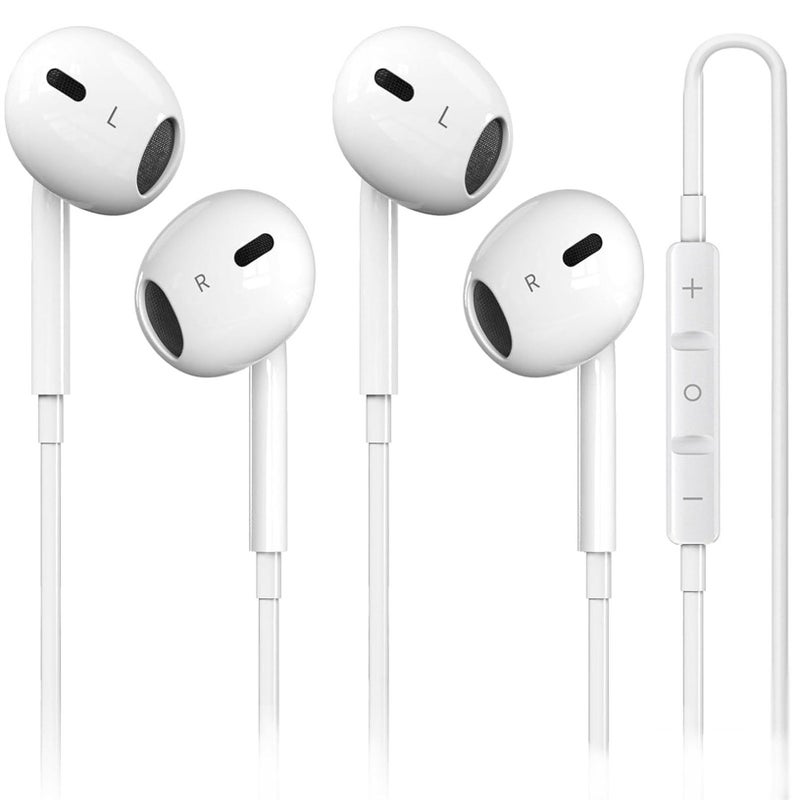 Nvnceiw 2-Pack MFi Certified Wired Earbuds for iPhone, Built-in Mic & Volume Control, Noise Reduction, Compatible with iPhone 14/13/12/11/X/8/7/SE/Pro/Max/Plus, All iOS Systems - Image 1