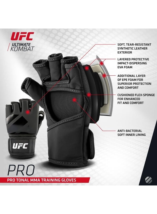 Ufc قفازات تدريب MMA برو تونال من UFC، صغيرة، سوداء - Image 2