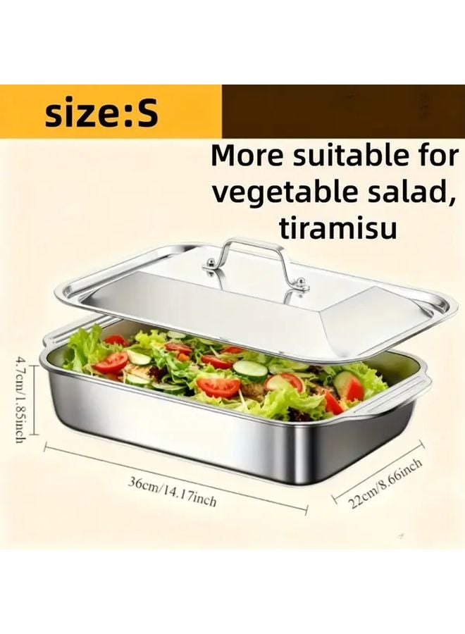 Routine Model Large Heavy Duty Stainless Steel Roasting Pan Set With Lid 304 Grade Nonstick Turkey Roaster Grill Plate Dishwasher Safe - Image 1