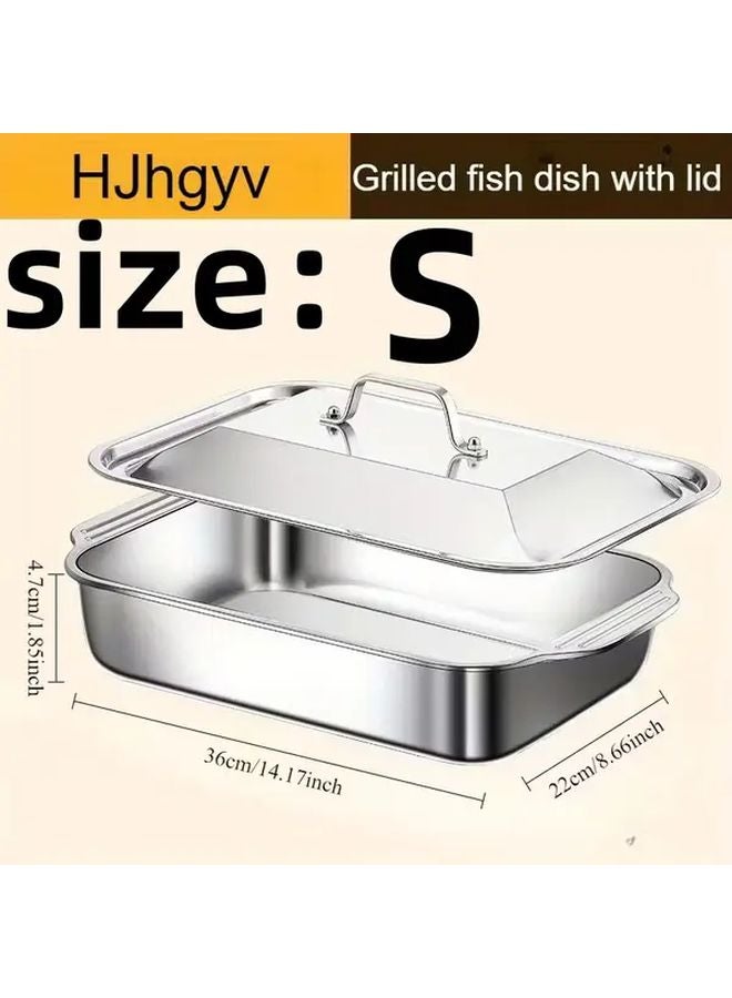 Routine Model Large Heavy Duty Stainless Steel Roasting Pan Set With Lid 304 Grade Nonstick Turkey Roaster Grill Plate Dishwasher Safe - Image 5