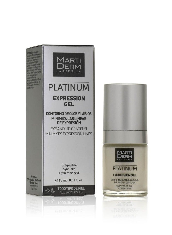 مارتيديرم جل بلاتينيوم إكسبريشن لتحديد محيط العين والشفاه يقلل من خطوط التعبير مع حمض الهيالورونيك 15 مل