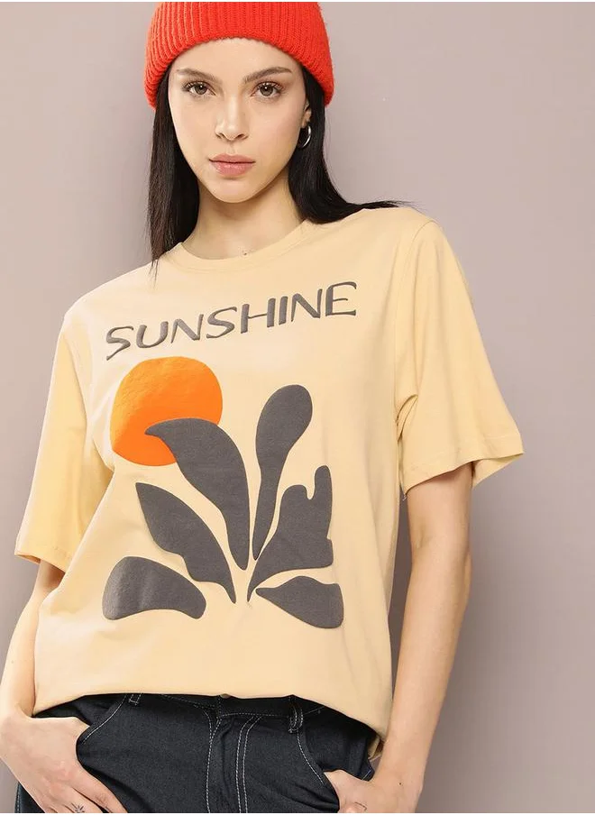 Dillinger Oversized Sunshine Embossed Print T-Shirt