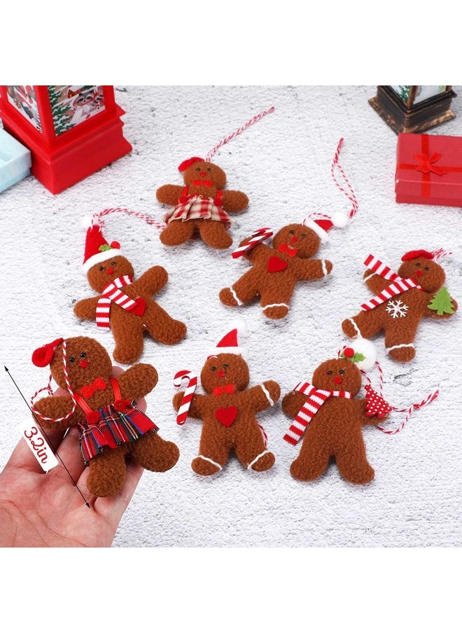 Threan Threan 12 Pieces Gingerbread Christmas Decorations Gingerbread Man Christmas Hanging Ornaments Gingerbread Figurines for Christmas Tree Garden Office Coffee Bar, 4.3 Inch  - Image 2