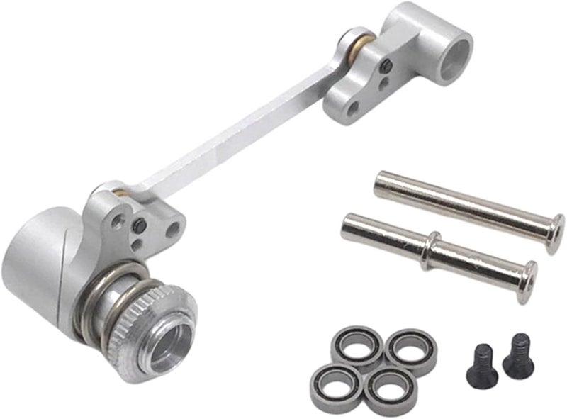 klarako RC Steering Group Assembly Kit for Wltoys 144010 144001 144002 1/14 RC Car Spare Part , Silver - Image 1