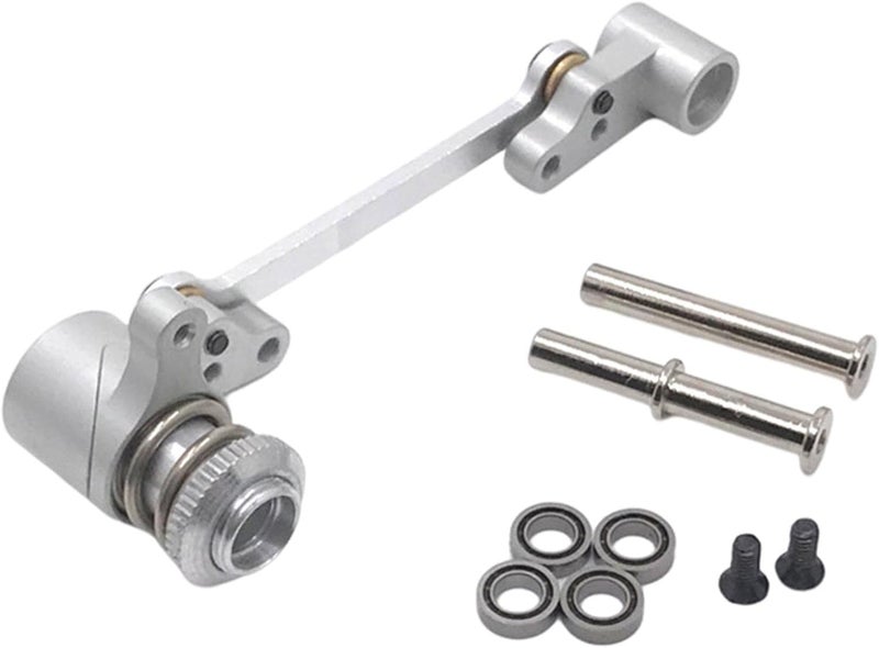klarako RC Steering Group Assembly Kit for Wltoys 144010 144001 144002 1/14 RC Car Spare Part , Silver - Image 3
