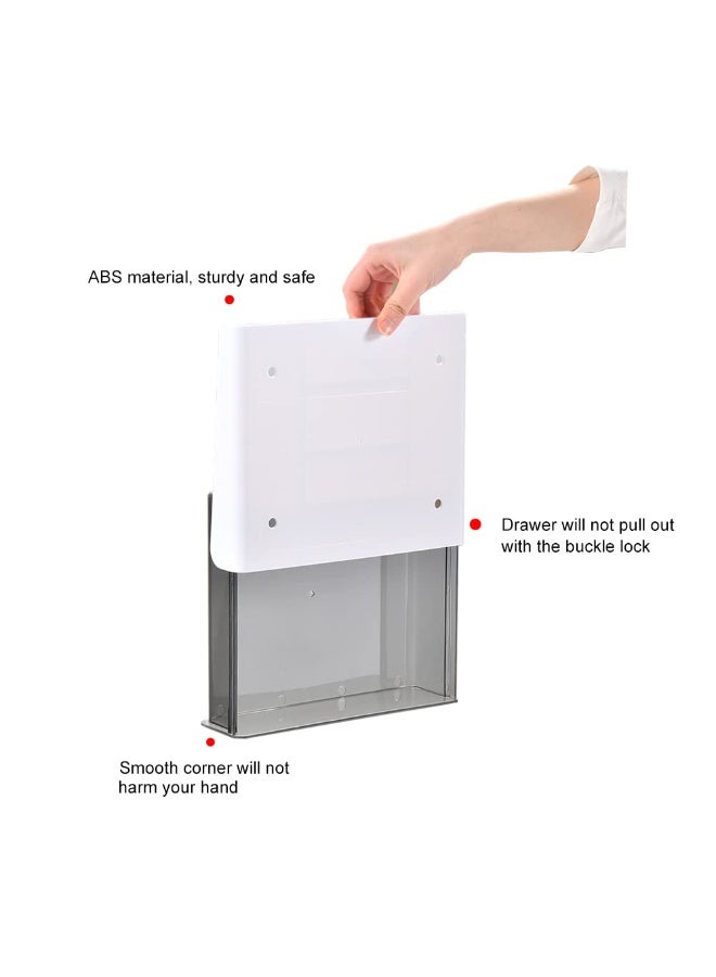 Chabeia 2Pack Self-Adhesive Under Desk Drawer, Hidden Under Desk Storage Drawer Organizer Slide-out Mounted for Home Office School Stationery Storage, No Drilling - Image 3