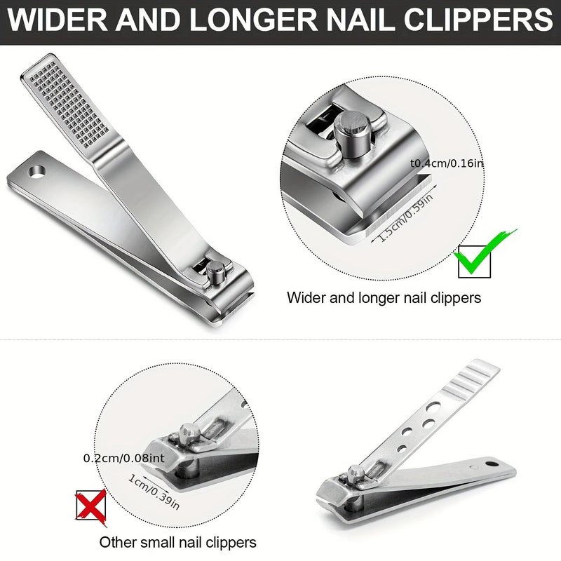 Stainless Steel Nail Clippers 3pcs For Home Manicure Pedicure Clean - Image 3