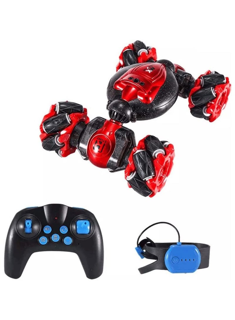 سيارات تحويلية يتم التحكم بها يدويًا 4WD، سيارة تحكم عن بعد 2.4 جيجا هرتز، سيارة استشعار بالإيماءات، سيارة دوارة مزدوجة الجوانب على الطرق الوعرة، سيارة كهربائية قابلة للتحويل 360 درجة عكسية - Image 1