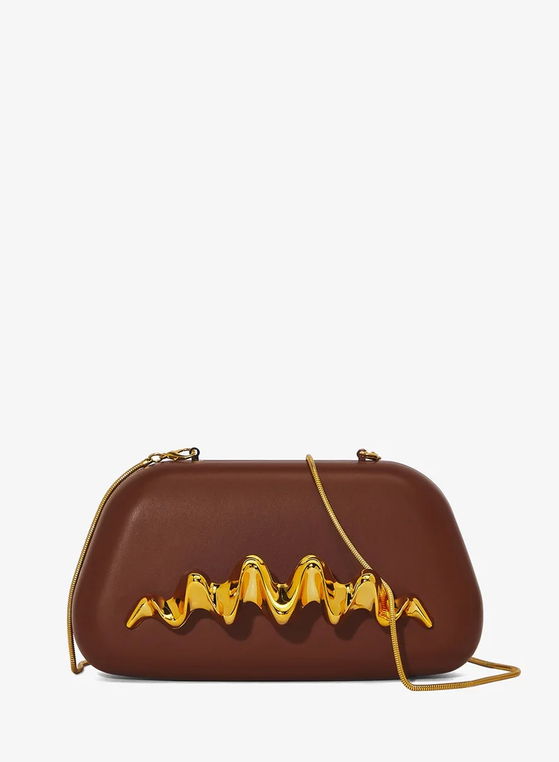 Namshi x Gold Accent Detailed Clutch