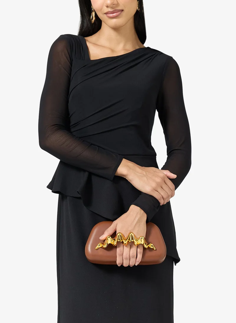 Namshi x Gold Accent Detailed Clutch