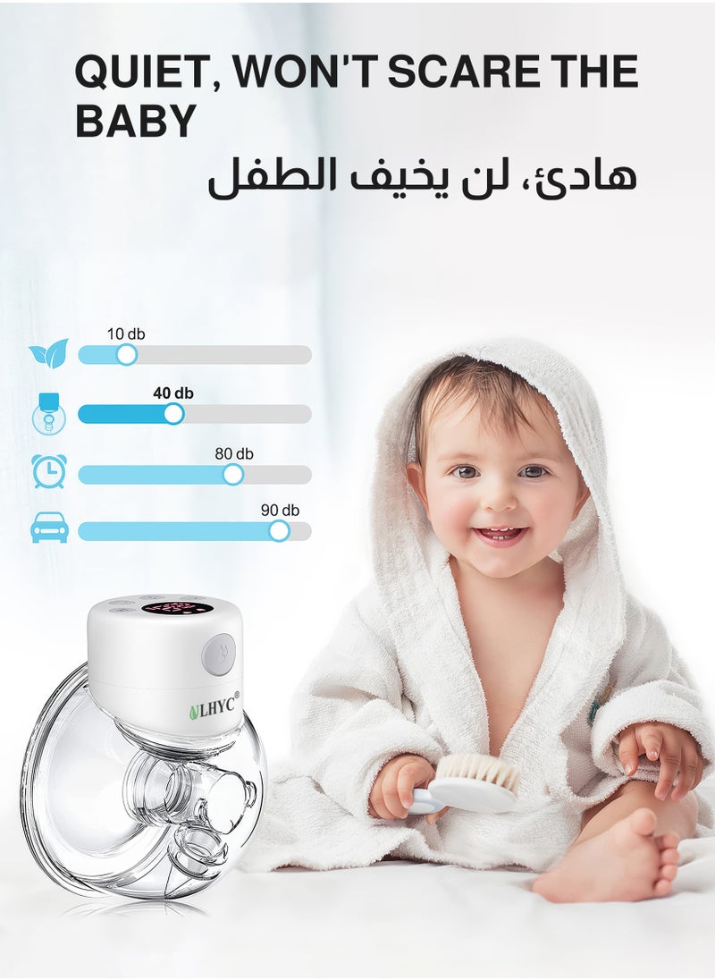 يو إل اتش واي سي مضخة صدر كهربائية يمكن ارتداؤها، بدون استخدام اليدين ومحمولة، وضعان و9 مستويات للطاقة، غير مؤلمة، منخفضة الضوضاء، شاشة LED، مضادة للتدفق الخلفي، 24 مم  - Image 4
