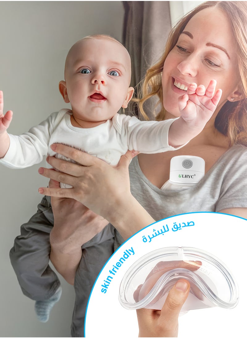 يو إل اتش واي سي - مضخة صدر كهربائية يمكن ارتداؤها، بدون استخدام اليدين ومحمولة، وضعان و9 مستويات للطاقة، غير مؤلمة، منخفضة الضوضاء، شاشة LED، مضادة للتدفق الخلفي، 24 مم - Image 1