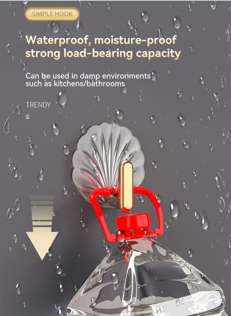 8 Pcs Multipurpose Acrylic Wall Storage Hook Decorative Gold Hook Strong Adhesive Wall Hooks - Image 4