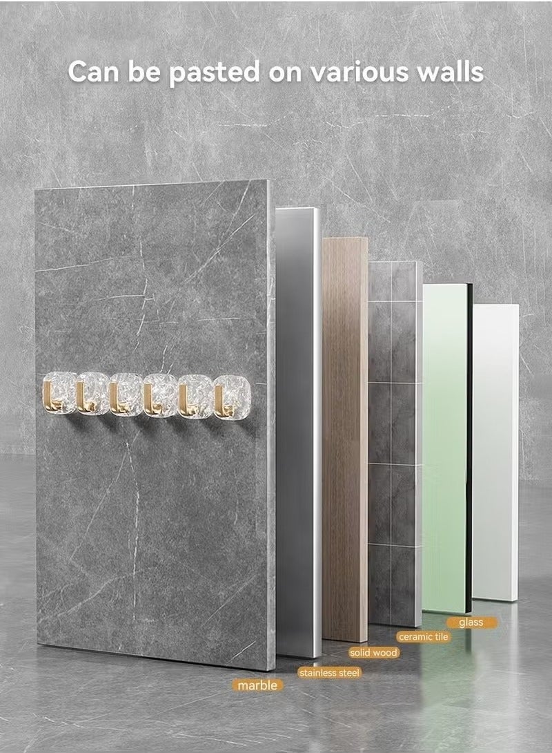 8 Pcs Multipurpose Acrylic Wall Storage Hook Decorative Gold Hook Strong Adhesive Wall Hooks - Image 5