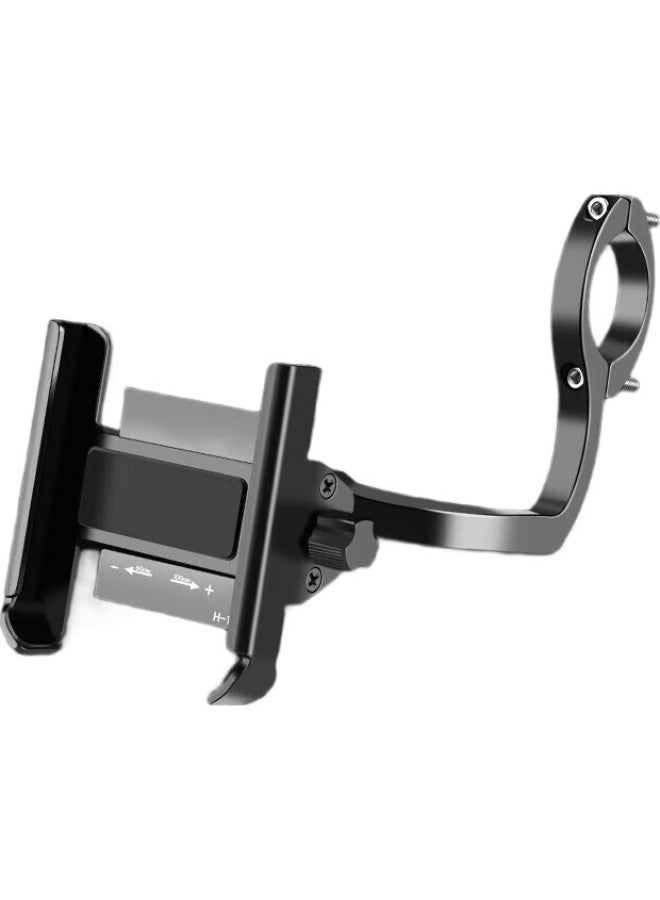 Move Iron Bicycle Phone Holder, Electric Motorcycle Phone Mount, Fixed Riding Navigation Bracket, Heightened Handlebar Style, Black - Image 3