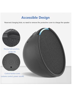 Excefore Speaker Cover, Silicone Audio Box Cover Case Waterproof Speaker Protective Sleeve Shockproof Anti Drop Accessories for Echo Pop, black  - Image 3