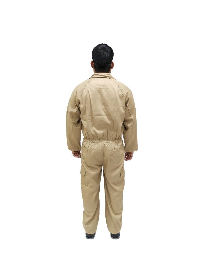 TAHA Durable Twill Beige Protective Coverall - Comfortable and Reliable for Industrial and Workplace Safety Workwear | Size-L  - Image 3